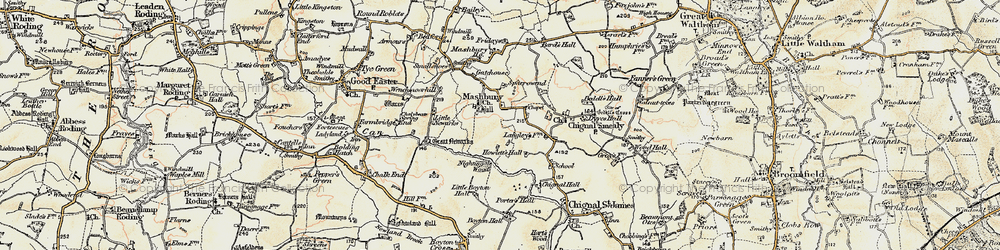 Old map of Mashbury in 1898