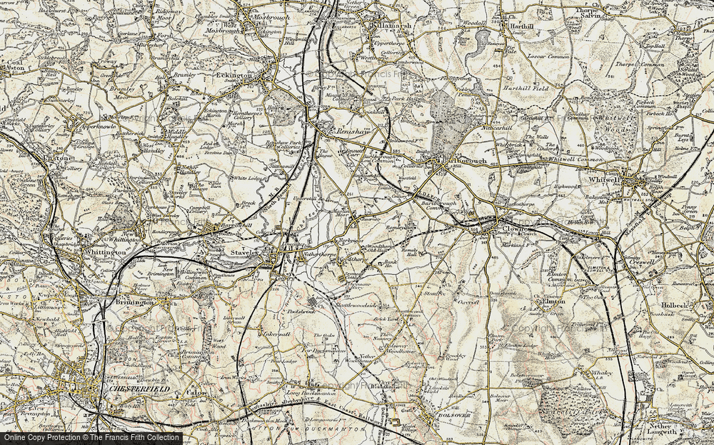 Old Map of Mastin Moor, 1902-1903 in 1902-1903