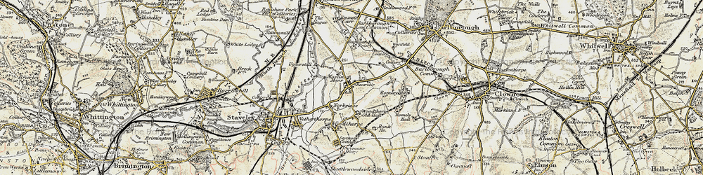 Old map of Mastin Moor in 1902-1903