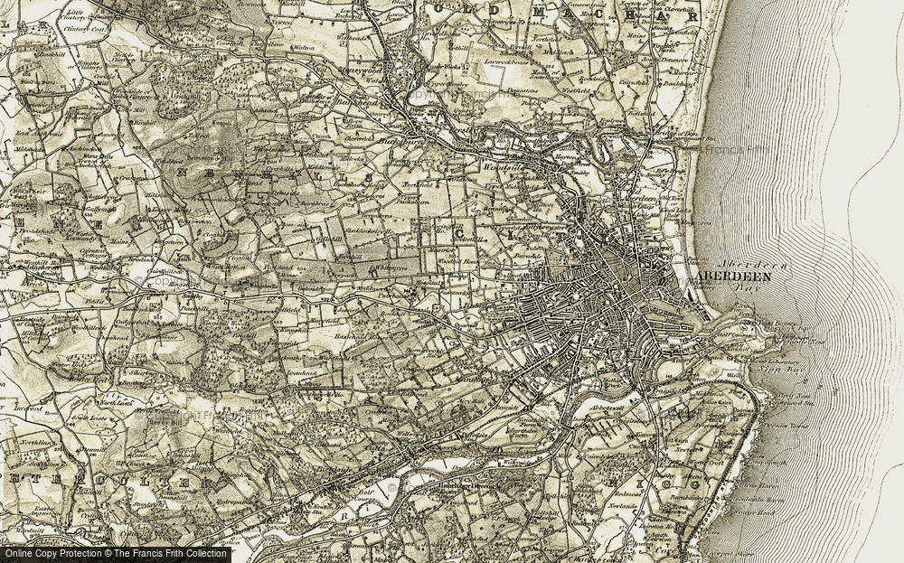 Old Map of Mastrick, 1909 in 1909