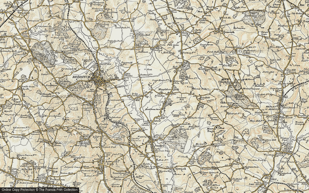 Old Map of Matchborough, 1901-1902 in 1901-1902