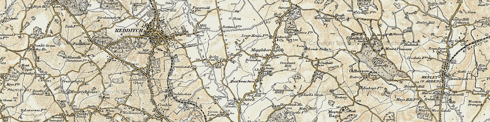 Old map of Matchborough in 1901-1902