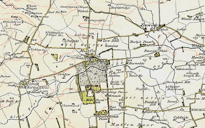Old map of Matfen in 1901-1903