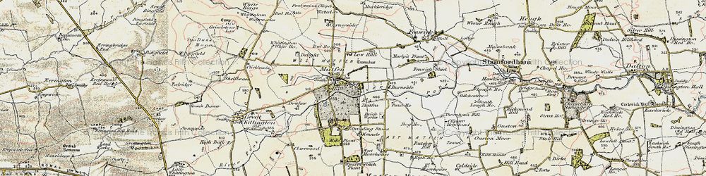 Old map of Matfen in 1901-1903