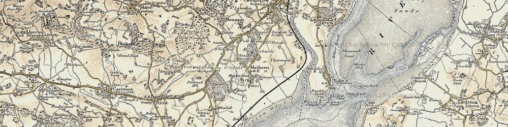 Old map of Wyelands in 1899