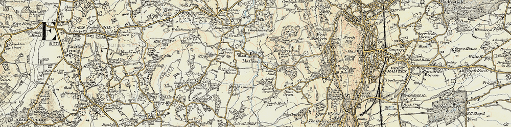 Old map of Mathon in 1899-1901