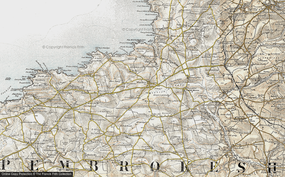 Old Map of Historic Map covering Y Craig in 0-1912