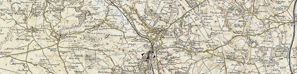 Old map of Matlock Bank in 1902-1903