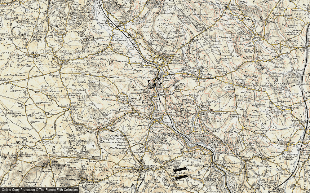 Old Map of Historic Map covering Derbyshire in 1902-1903