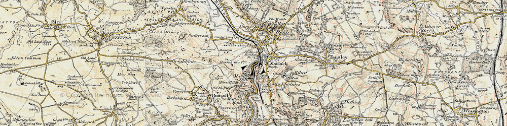 Old map of Matlock Bridge in 1902-1903