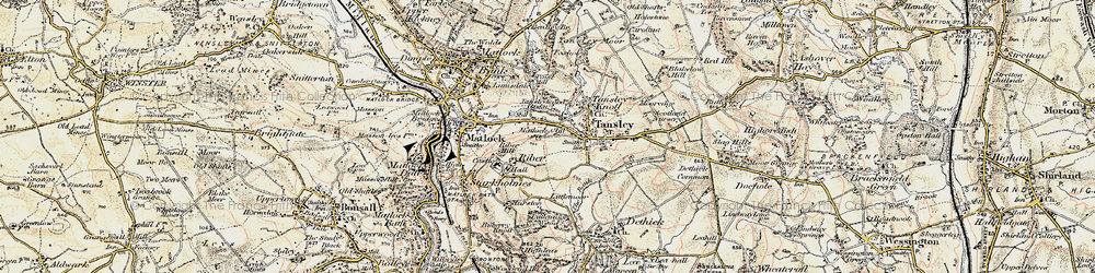 Old map of Matlock Cliff in 1902-1903