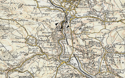 Old map of Matlock Dale in 1902-1903