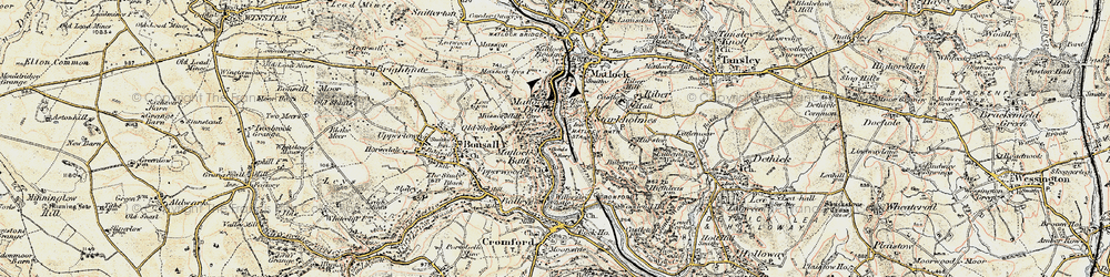 Old map of Matlock Dale in 1902-1903