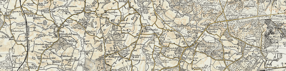 Old map of Mattingley in 1897-1909