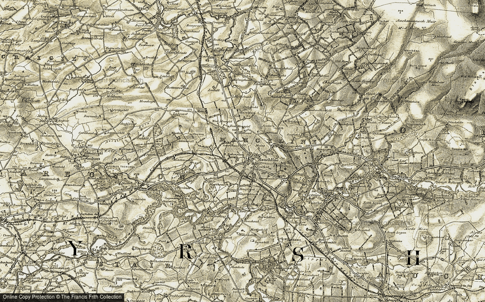 Old Map of Historic Map covering Bogwood in 1905