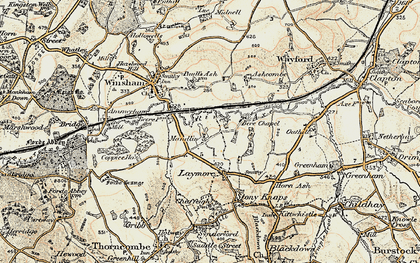 Old map of Maudlin Cross in 1898-1899