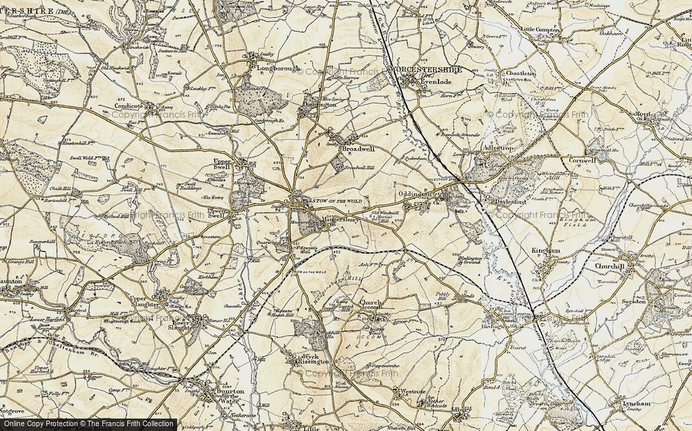 Old Map of Historic Map covering Cotteswold Crest Farm in 1898-1899