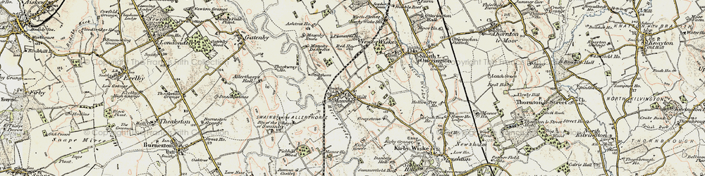 Old map of Maunby in 1903-1904