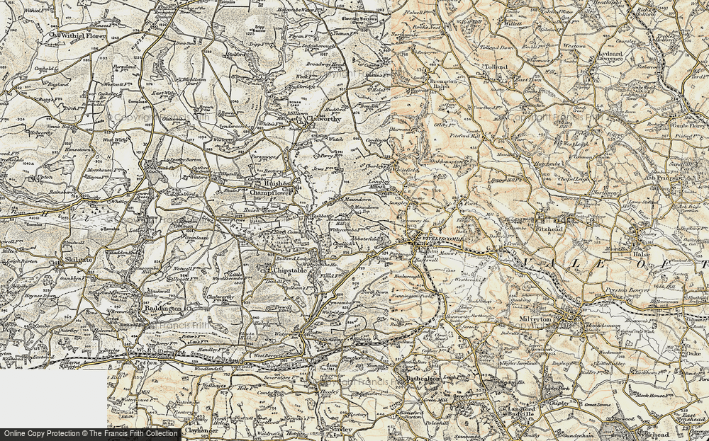Old Map of Maundown, 1898-1900 in 1898-1900