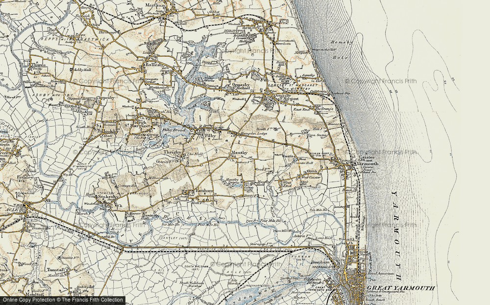 Old Map of Mautby, 1901-1902 in 1901-1902