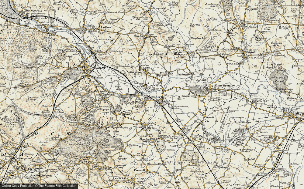 Old Map of Mavesyn Ridware, 1902 in 1902