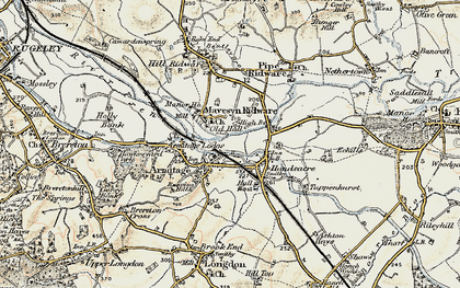 Old map of Mavesyn Ridware in 1902