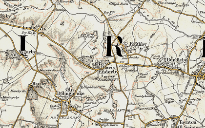 Old map of Mavis Enderby in 1902-1903