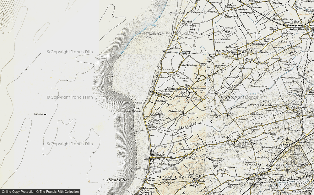 Old Map of Historic Map covering Allerdale Ramble in 1901-1905