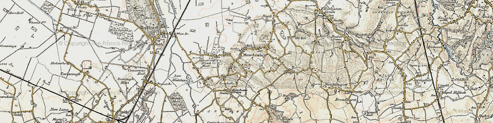 Old map of Mawdesley in 1903