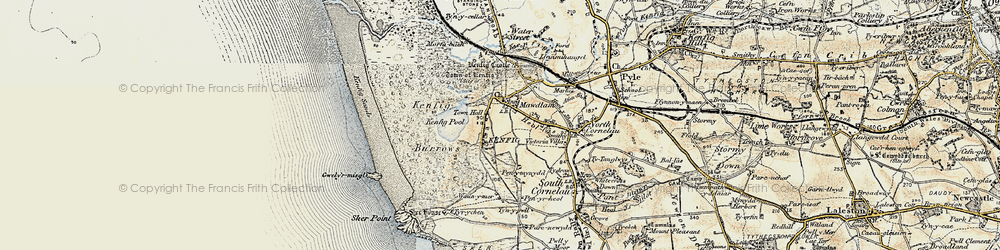 Old map of Mawdlam in 1900-1901