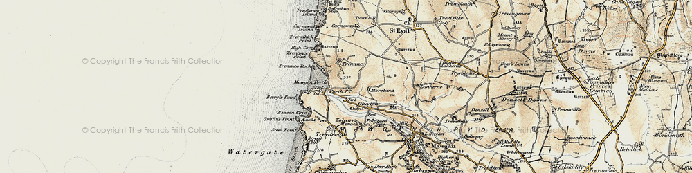 Old map of Mawgan Porth in 1900