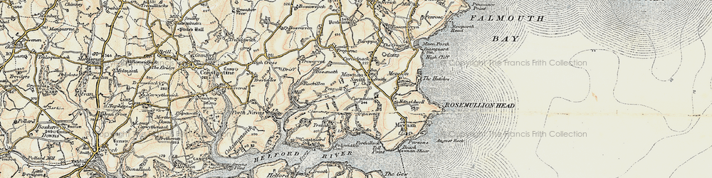 Old map of Mawnan Smith in 1900