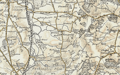 Old map of Maxstoke in 1901-1902