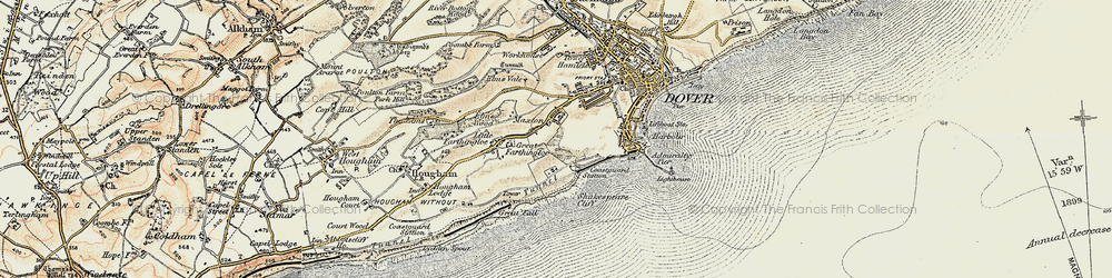 Old map of Maxton in 1898-1899