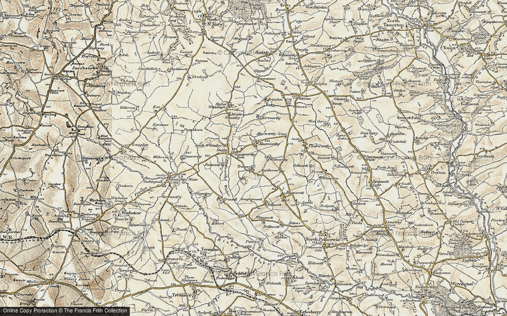 Old Map of Maxworthy, 1900 in 1900