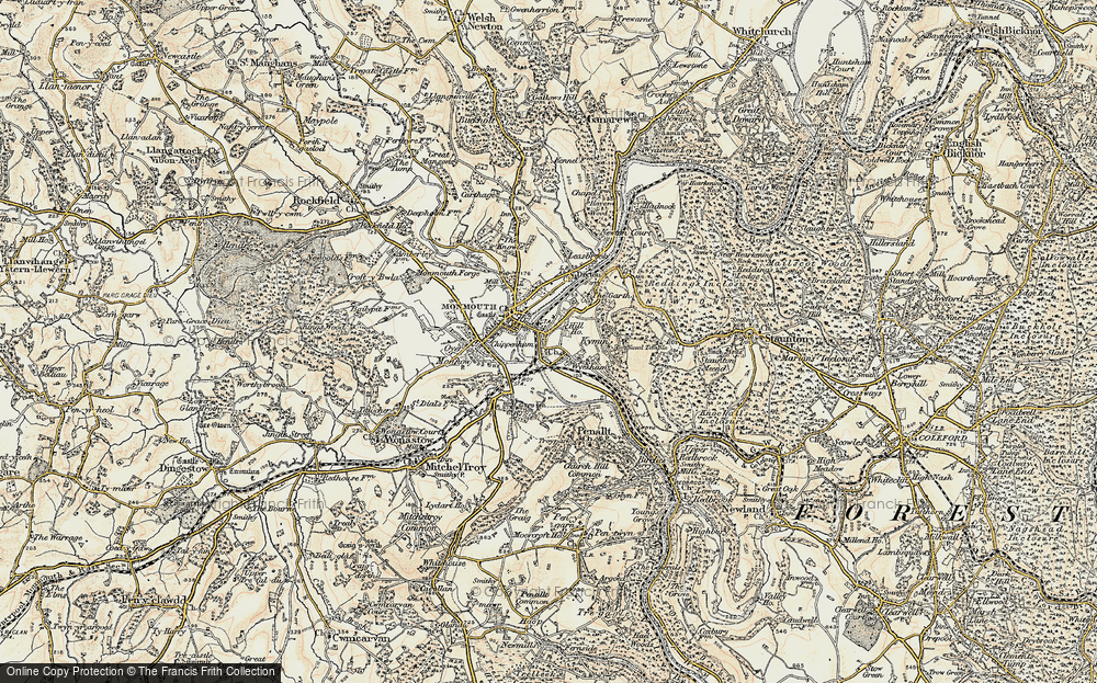 Old Map of Historic Map covering Dixton in 1899-1900
