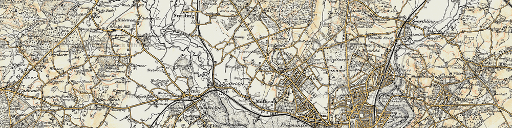 Old map of Maybush in 1897-1909