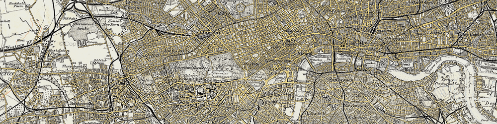 Old map of Mayfair in 1897-1909