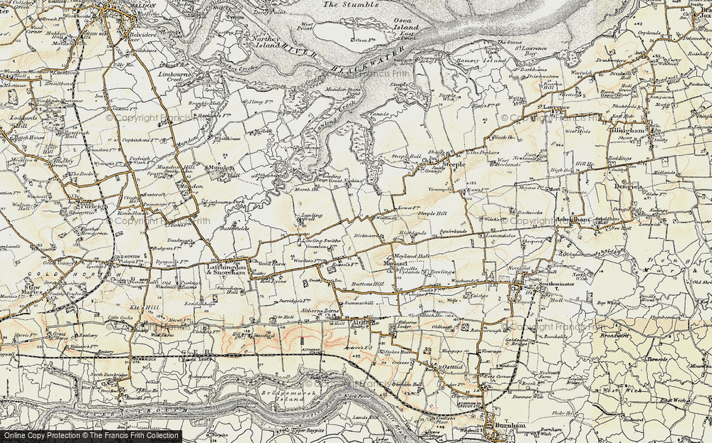 Old Map of Historic Map covering Bovill Uplands in 1898