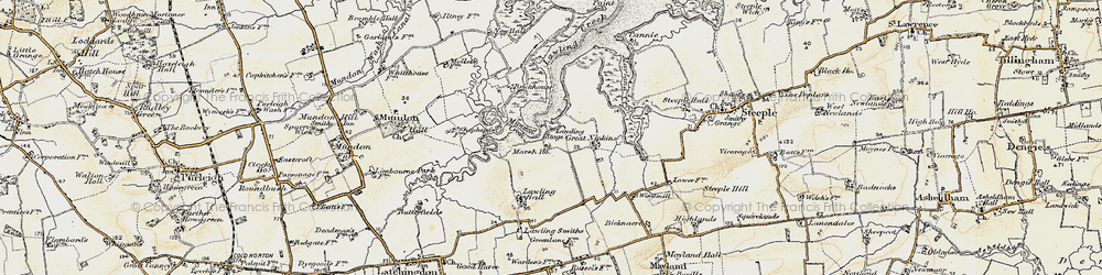 Old map of Maylandsea in 1898