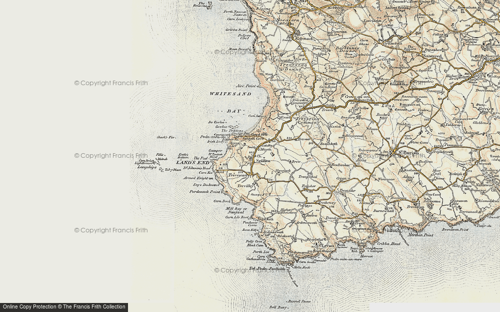 Old Map of Historic Map covering Dr Syntax's Head in 1900