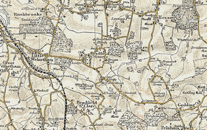 Old map of Maypole Green in 1899-1901