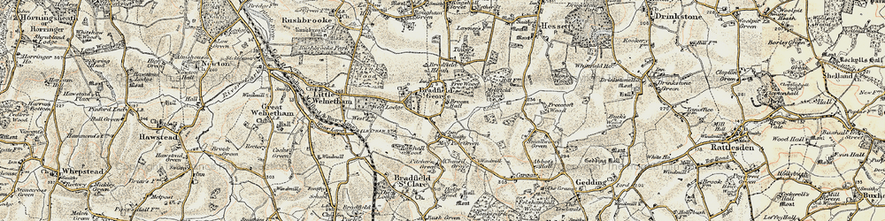 Old map of Maypole Green in 1899-1901