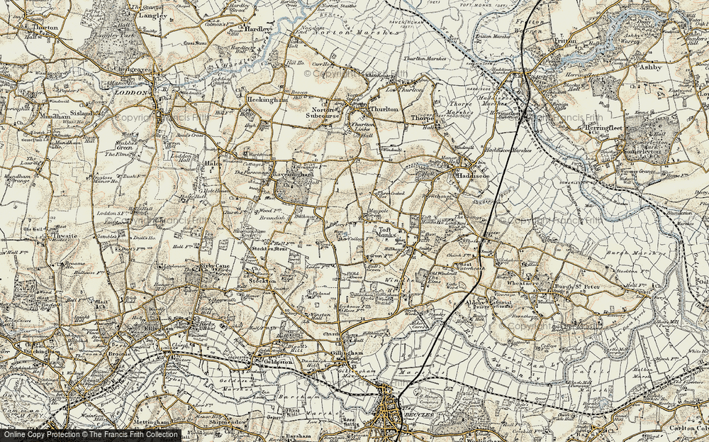 Old Map of Maypole Green, 1901-1902 in 1901-1902