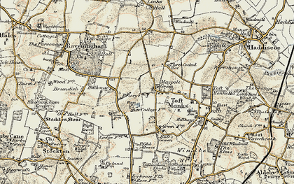 Old map of Maypole Green in 1901-1902