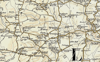 Old map of Maypole Green in 1901