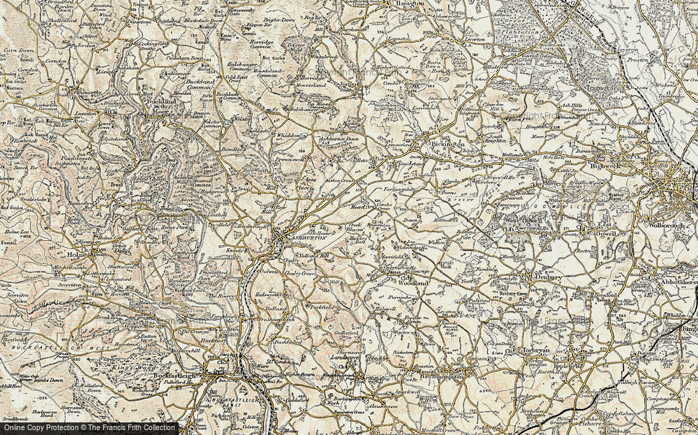 Old Map of Historic Map covering Whistley Hill in 1899