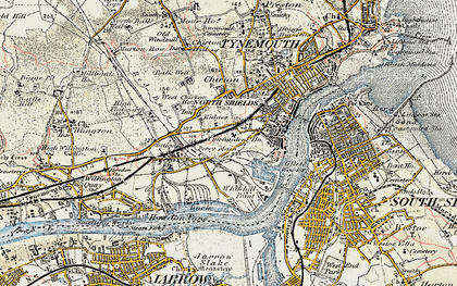 Old map of Meadow Well in 1901-1903