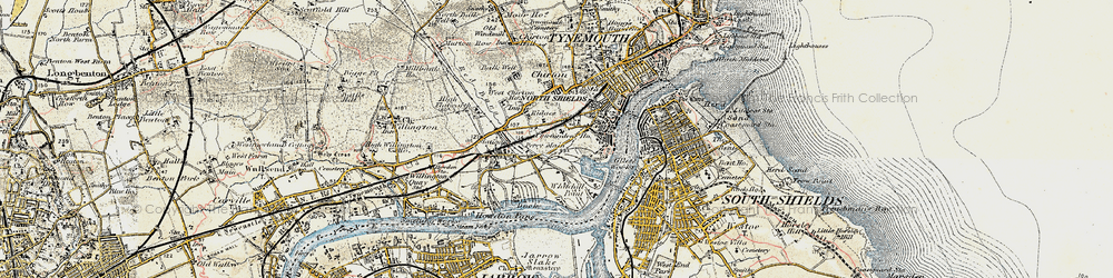 Old map of Meadow Well in 1901-1903