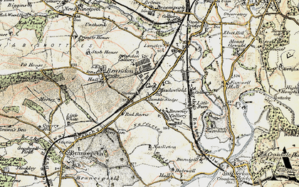 Old map of Meadowfield in 1901-1904